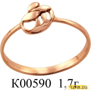 Золотое кольцо 585 пробы без камней К00590