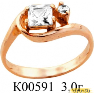 Золотое кольцо 585 пробы с фианитом, К00591