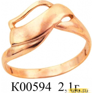 Золотое кольцо 585 пробы без камней К00594