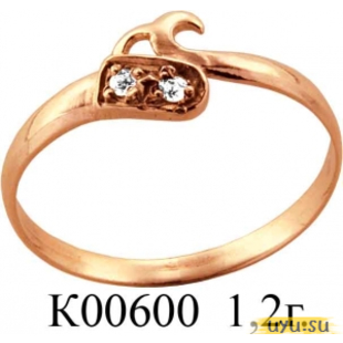 Золотое кольцо 585 пробы с фианитом, К00600