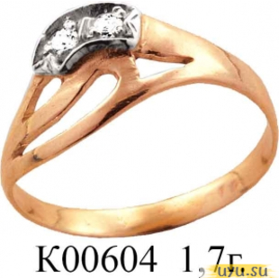 Золотое кольцо 585 пробы с фианитом, К00604