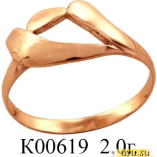 Золотое кольцо 585 пробы без камней К00619