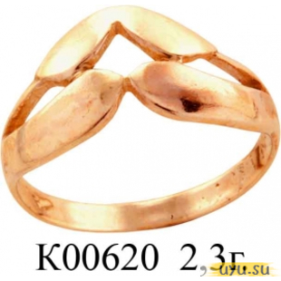 Золотое кольцо 585 пробы без камней К00620