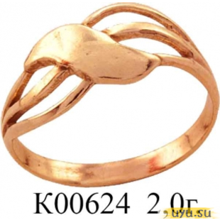 Золотое кольцо 585 пробы без камней К00624