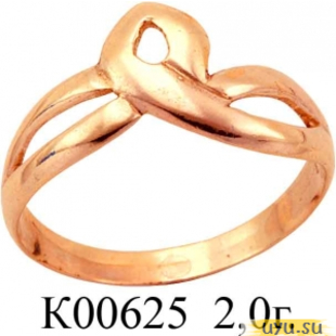 Золотое кольцо 585 пробы без камней К00625