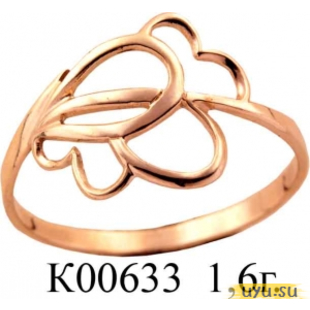 Золотое кольцо 585 пробы без камней К00633