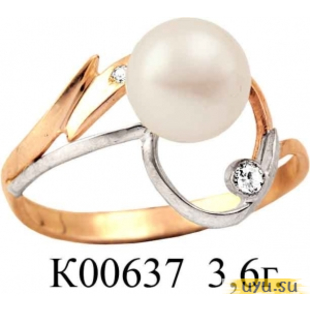 Золотое кольцо 585 пробы с фианитом, К00637