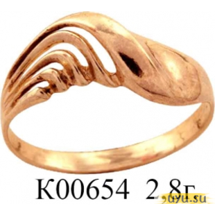 Золотое кольцо 585 пробы без камней К00654