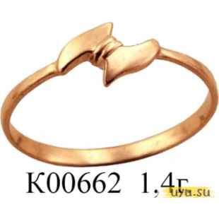 Золотое кольцо 585 пробы без камней К00662
