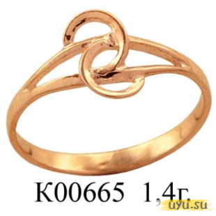 Золотое кольцо 585 пробы без камней К00665