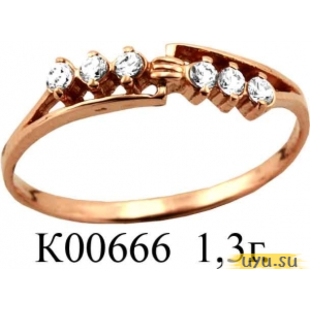 Золотое кольцо 585 пробы без камней К00666