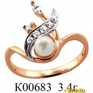 Золотое кольцо 585 пробы с фианитом, К00683