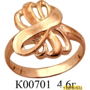 Золотое кольцо 585 пробы без камней К00701