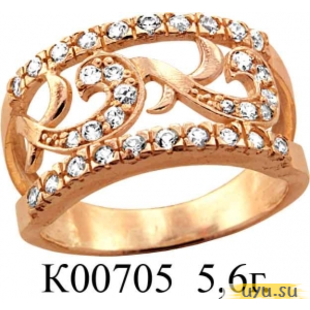 Золотое кольцо 585 пробы с фианитом, К00705