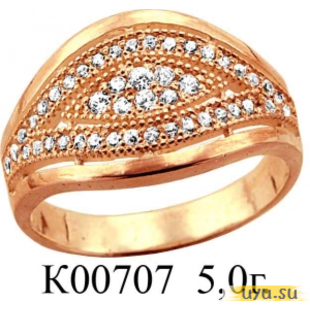 Золотое кольцо 585 пробы с фианитом, К00707