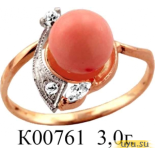 Золотое кольцо 585 пробы с фианитом, К00761