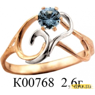 Золотое кольцо 585 пробы с фианитом, К00768
