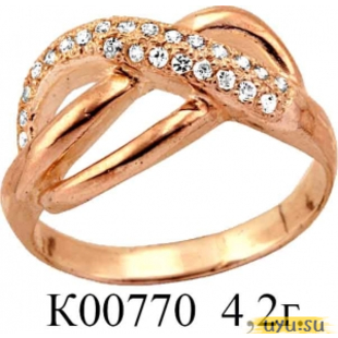 Золотое кольцо 585 пробы с фианитом, К00770
