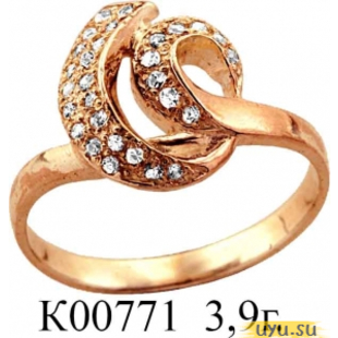 Золотое кольцо 585 пробы с фианитом, К00771