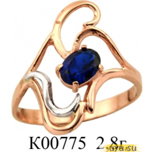 Золотое кольцо 585 пробы с фианитом, К00775