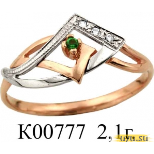 Золотое кольцо 585 пробы с фианитом, К00777