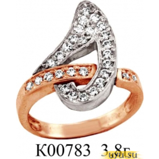 Золотое кольцо 585 пробы с фианитом, К00783