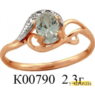 Золотое кольцо 585 пробы с фианитом, К00790