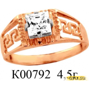 Золотое кольцо 585 пробы с фианитом, К00792