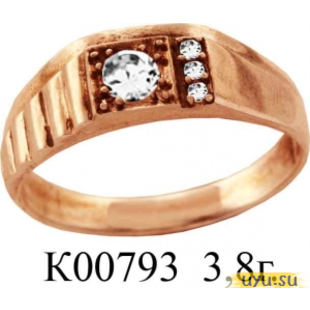 Золотое кольцо 585 пробы с фианитом, К00793