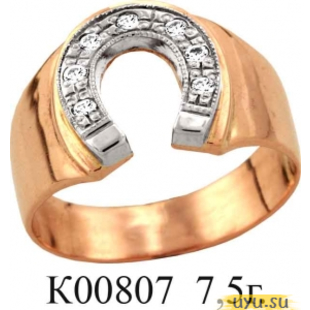 Золотое кольцо 585 пробы с фианитом, К00807