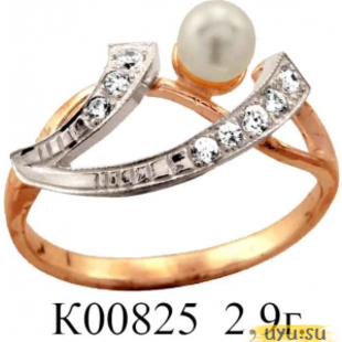 Золотое кольцо 585 пробы с фианитом, К00825