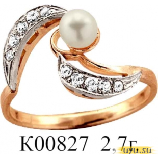 Золотое кольцо 585 пробы с фианитом, К00827