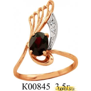 Золотое кольцо 585 пробы с фианитом, К00845