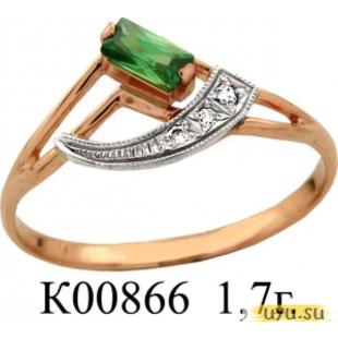 Золотое кольцо 585 пробы с фианитом, К00866