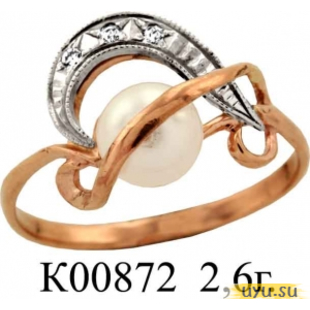 Золотое кольцо 585 пробы с фианитом, К00872