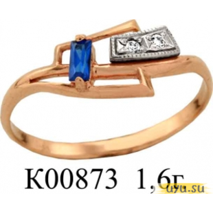 Золотое кольцо 585 пробы с фианитом, К00873