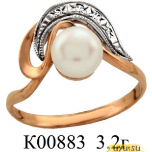 Золотое кольцо 585 пробы с фианитом, К00883