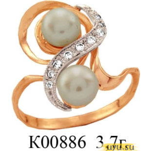 Золотое кольцо 585 пробы с фианитом, К00886