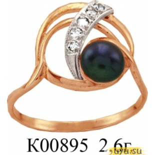 Золотое кольцо 585 пробы с фианитом, К00895