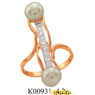 Золотое кольцо 585 пробы с фианитом, К00931