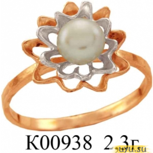 Золотое кольцо 585 пробы с фианитом, К00938