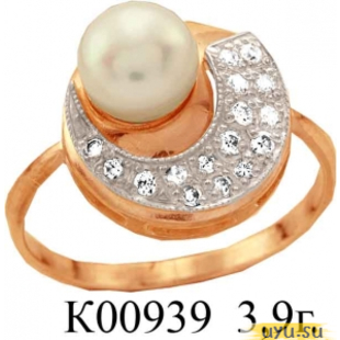 Золотое кольцо 585 пробы с фианитом, К00939