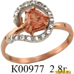 Золотое кольцо 585 пробы с фианитом, К00977