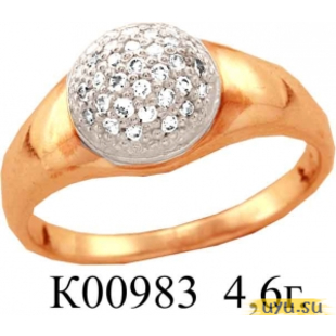 Золотое кольцо 585 пробы с фианитом, К00983