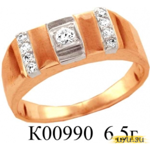 Золотое кольцо 585 пробы с фианитом, К00990