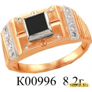 Золотое кольцо 585 пробы с фианитом, К00996