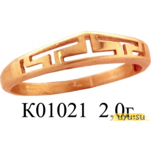 Золотое кольцо 585 пробы без камней К01021