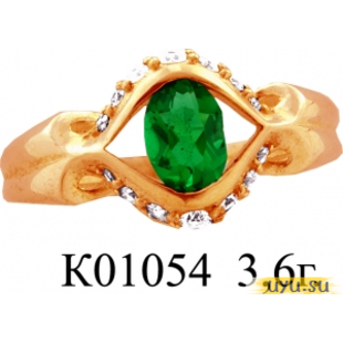 Золотое кольцо 585 пробы с фианитом, К01054