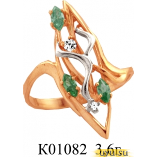 Золотое кольцо 585 пробы с фианитом, К01082
