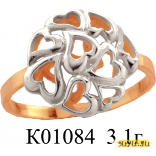 Золотое кольцо 585 пробы без камней К01084